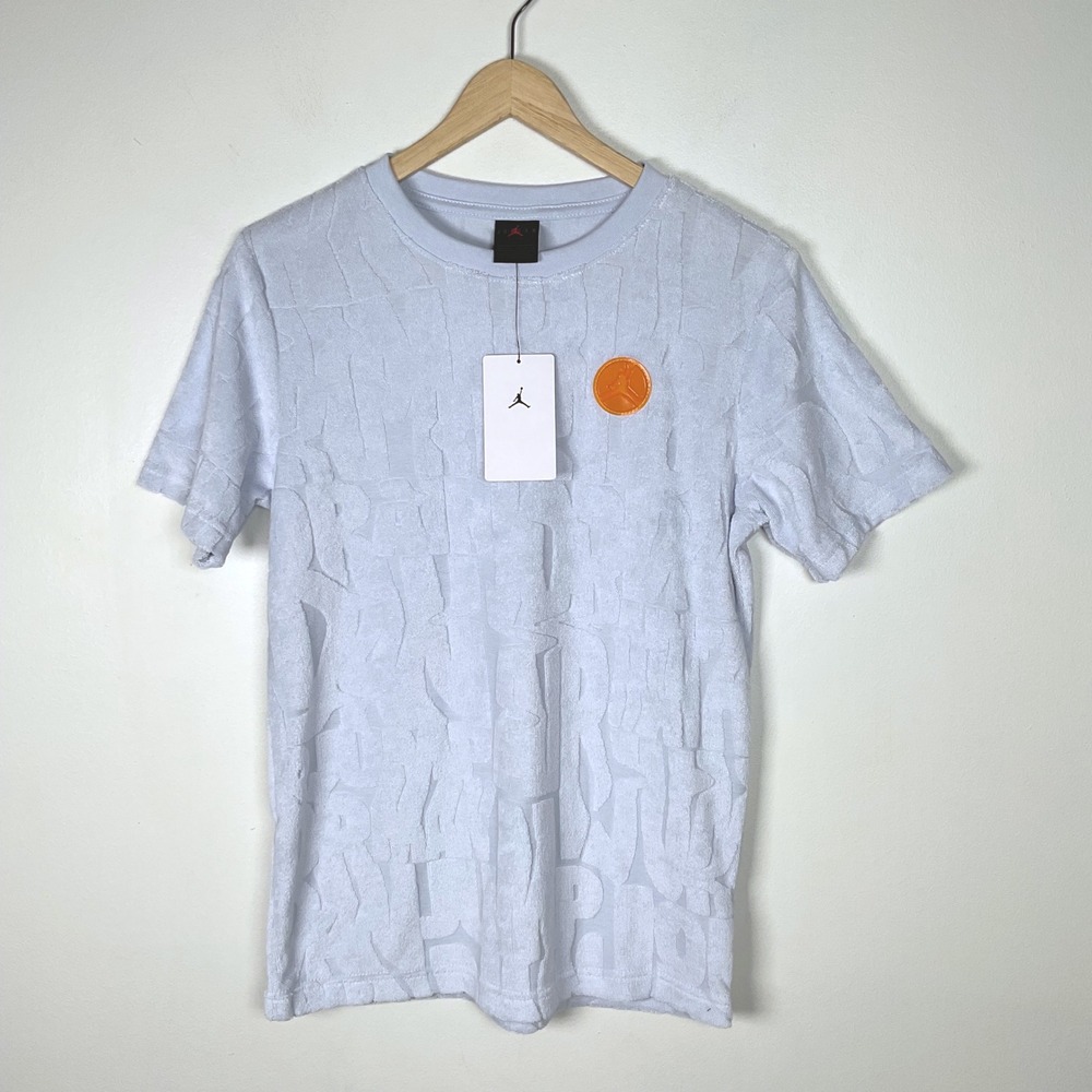 Jordan Kids Football Gray T-Shirt Top Orange Logo Size L 12-13 yrs NWT